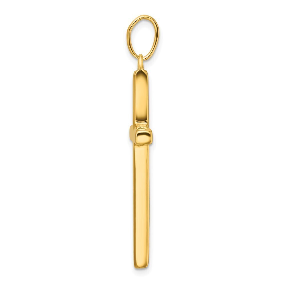 Kazi Luxury Sterling Silver Gold-tone Polished Cross Pendant - Picture 2 of 4